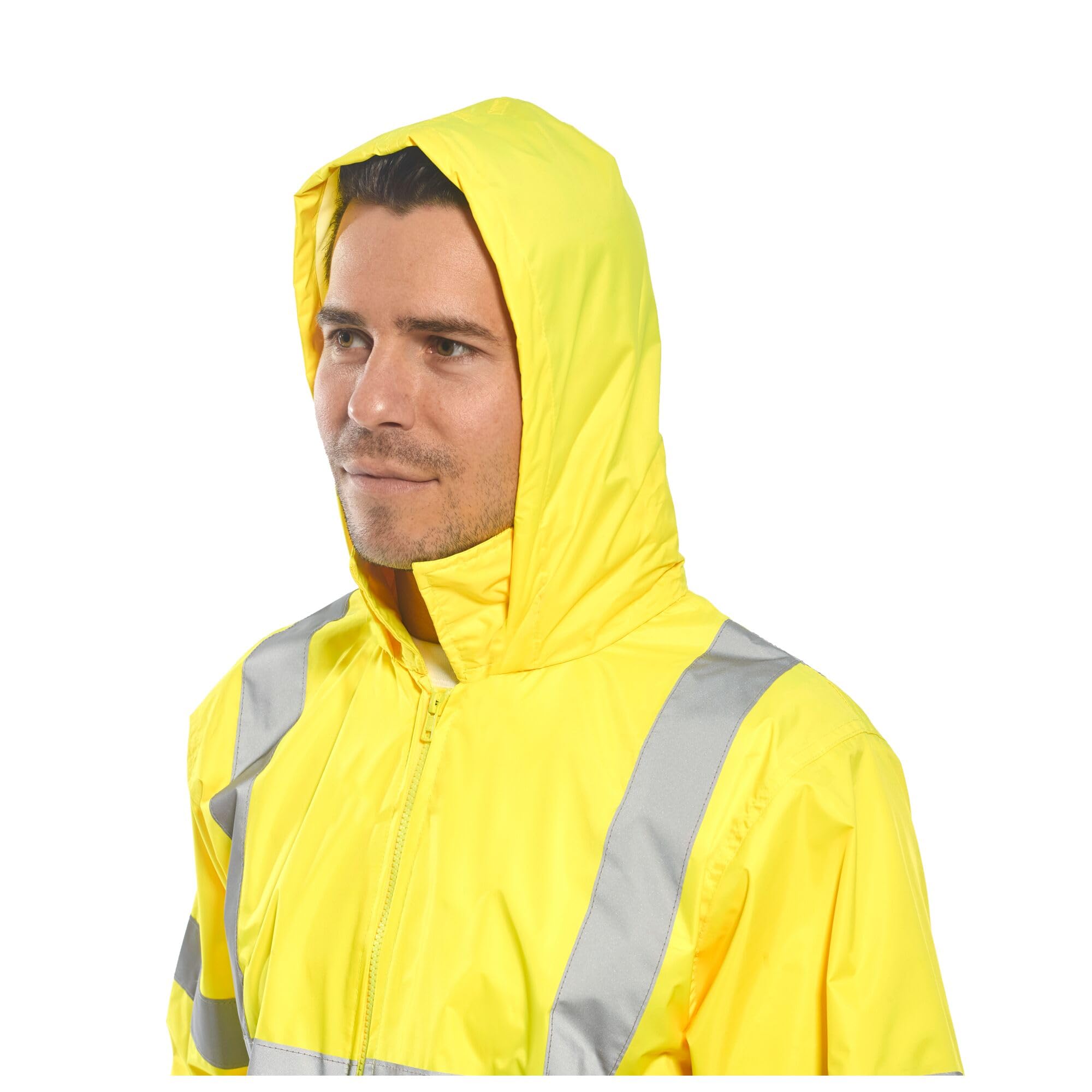 Portwest H440 Men's Lightweight Waterproof Hi-Vis Rain Jacket Yellow, Large
